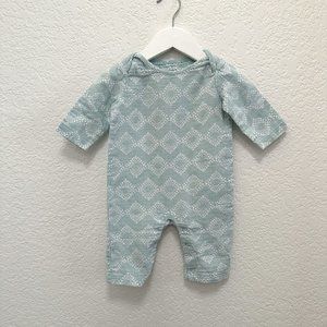 Aden + Anais Baby Blue White Geometric Pattern Muslin Bodysuit 0/3M